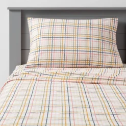 Plaid Print Cotton Kids' Sheet Set - Pillowfort™ -Pillowfort GUEST 066fee74 4bf5 465b b06b 5263416a00c4