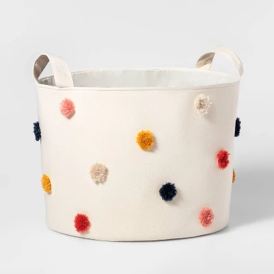 Pom-Pom Kids' Storage Basket Cream - Pillowfort™ 8 Pom-Pom Kids' Storage Basket Cream - Pillowfort™ - Image 6