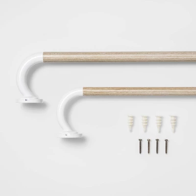 Blackout Kids' Curtain Rod Natural Wood/White - Pillowfort™ 3 Blackout Kids' Curtain Rod Natural Wood/White - Pillowfort™