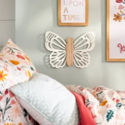 Pillowfort 19 Butterfly Wood Lit Kids' Wall Decor Cream - Pillowfortâ˘