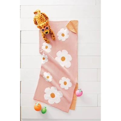 48"x58" Knit Kids' Throw Daisy Pink - Pillowfort™ 3 48"x58" Knit Kids' Throw Daisy Pink - Pillowfort™