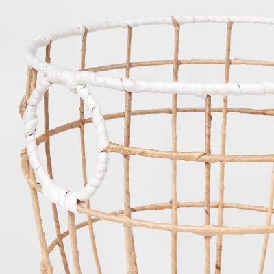 Kids' Woven Basket Natural With White Rim - Pillowfort™ 4 Kids' Woven Basket Natural With White Rim - Pillowfort™ - Image 2