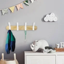 Metal And Wood Hanging Kids' Wall Hooks White - Pillowfort™ 10 Metal And Wood Hanging Kids' Wall Hooks White - Pillowfort™ -Pillowfort GUEST 58464b19 7cfd 4eee bc98 110e58e1429b