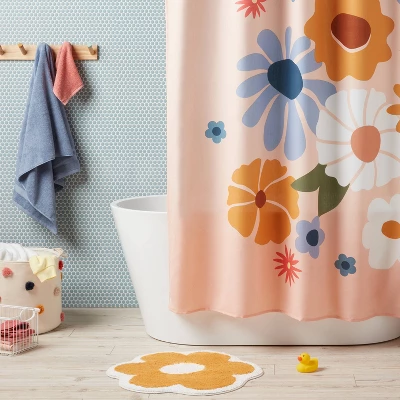 Vintage Floral Kids' Shower Curtain Blue - Pillowfort™ 3 Vintage Floral Kids' Shower Curtain Blue - Pillowfort™
