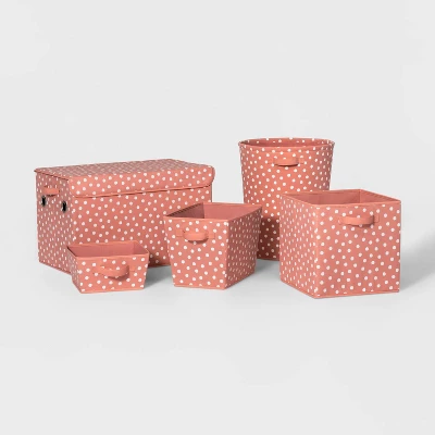 Large Rectangle Dot Kids' Storage Bin Rose Pink - Pillowfort™ 6 Large Rectangle Dot Kids' Storage Bin Rose Pink - Pillowfort™ - Image 4