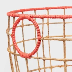 Natural With Fresh Melon Rim Kids' Woven Basket Red - Pillowfort™ -Pillowfort GUEST c2e452b5 561c 407f aced 48fbcacb4f8e