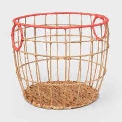 Natural With Fresh Melon Rim Kids' Woven Basket Red - Pillowfort™ -Pillowfort GUEST cf1d420b 4f34 4b13 ba0e 40a06c683c4e