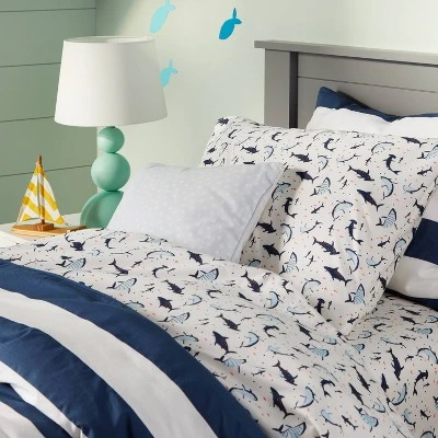 Shark Microfiber Kids' Sheet Set - Pillowfort™ 3 Shark Microfiber Kids' Sheet Set - Pillowfort™