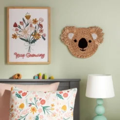 Water Hyacinth Koala Head Kids' Wall Decor Natural - Pillowfort™
